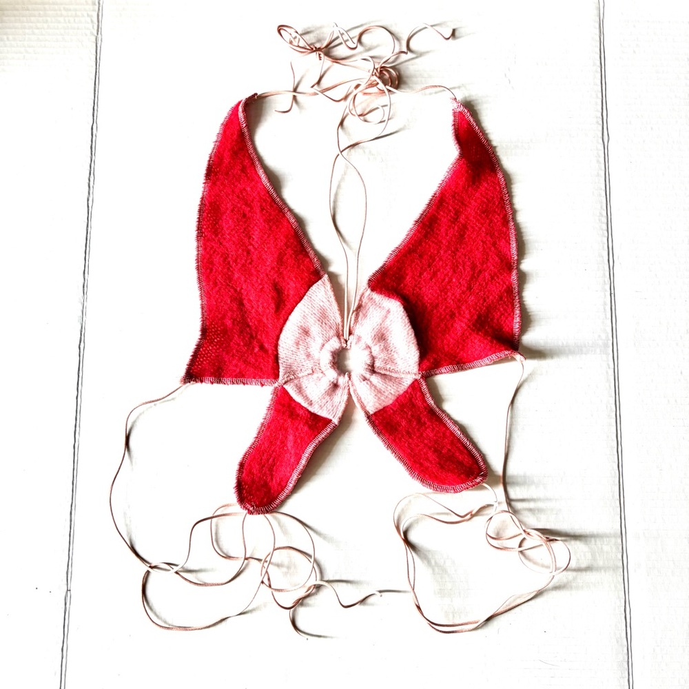 Vibrant Red Butterfly Knit Top